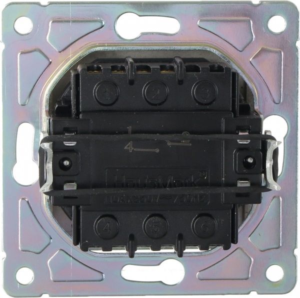 Механизм выключателя одноклавишный HausMark Alta без подсветки 10 А 220В черный SNG-SWP.SQ20MG1W1-BK