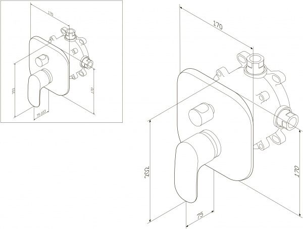 Змішувач для ванни/душу AM.PM Sensation F3085000