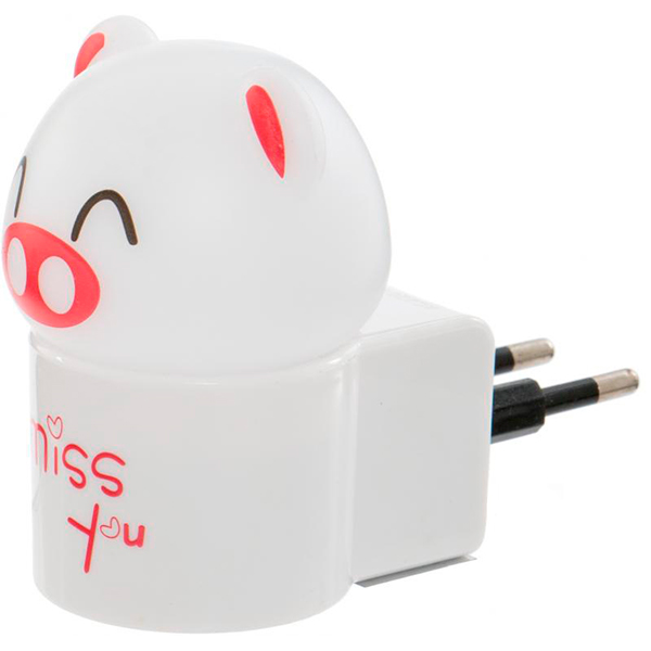 Ночник Lightmaster Свинка белый DEL4022 