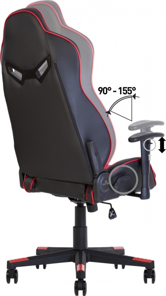 Кресло Nowy Styl HEXTER MX R1D TILT PL70 ECO/02 BLACK/RED FR черный/красный 