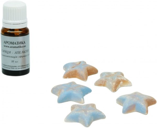 Аромакомпозиция Ароматика Кориця та апельсин із керамічними зірочками 10 мл 