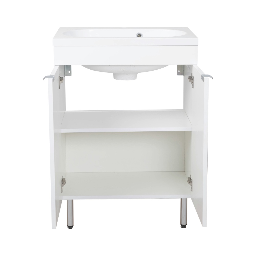 Тумба RIO (білий мат) з умивальником Status 60 см