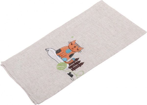 Полотенце Котик 35x60 см серый Галерея льна 