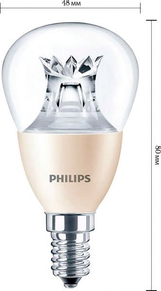 Лампа світлодіодна Philips MAS LEDluster D 6.2 Вт P48 прозора E14 220 В 2700 К 929000272002 