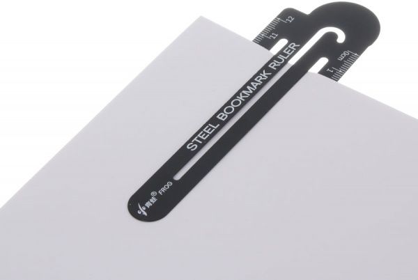 Линейка металлическая черная 12 см