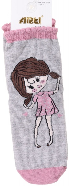 Носки для девочек ARTI 200145 р.3-4 серый 