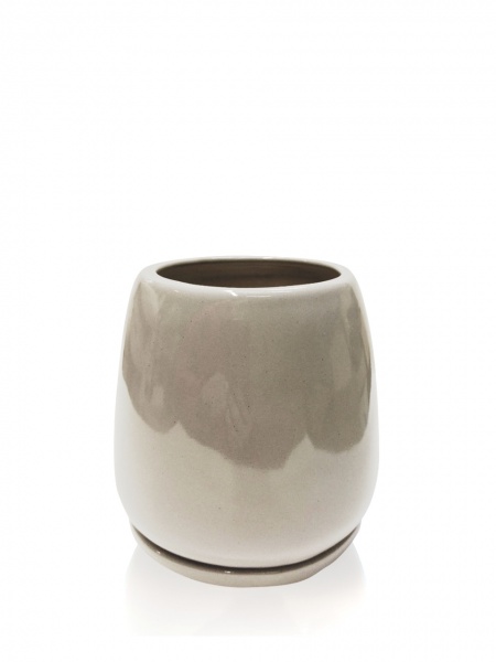 Вазон керамічний Eterna 10,5х10,5х11 см овальний 1 л сірий кварц (203-11 сірий кварц) 