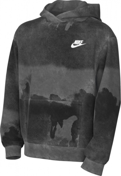 Джемпер Nike K CLB FLC HBR PO HD WASH AOP FD3174-010 р.S черный