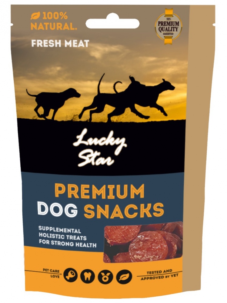 Лакомства полувлажные для собак Lucky Star медальоны из утиного мяса 85 г