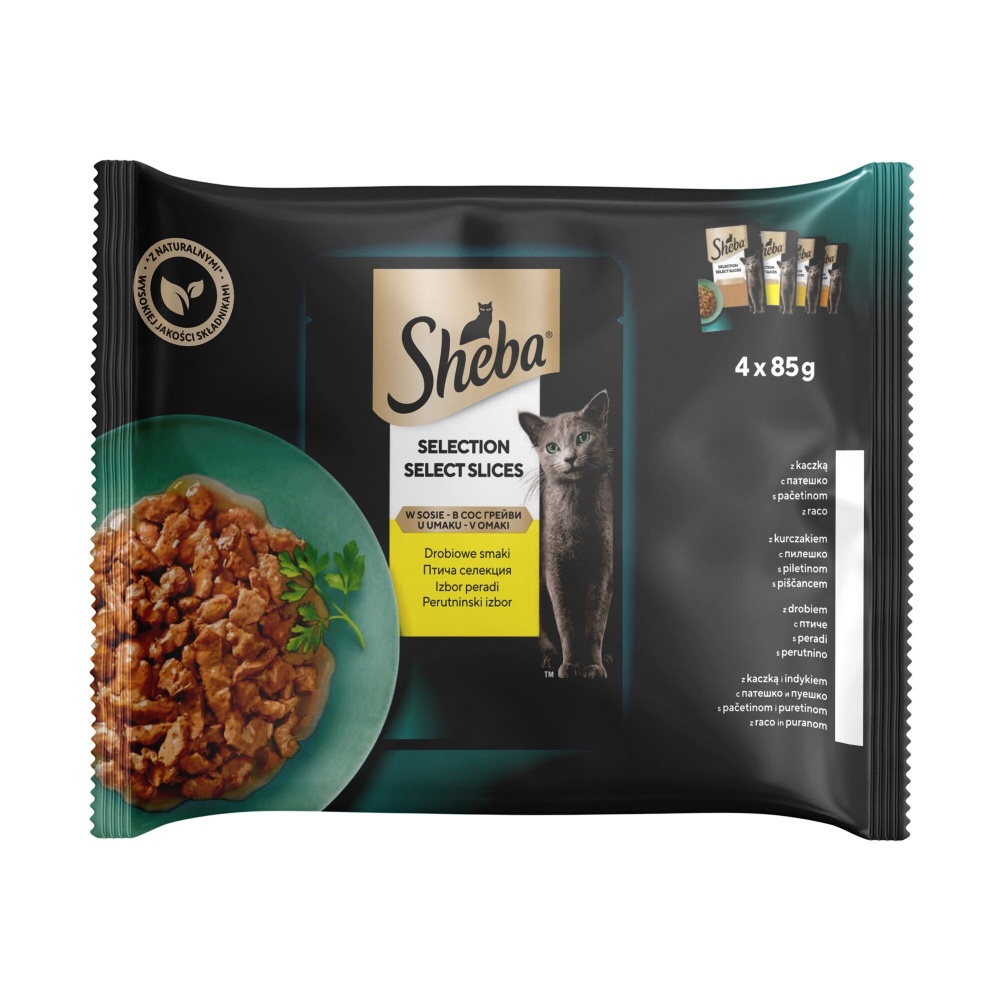 Корм влажный для котов Sheba ассорти из мяса птицы