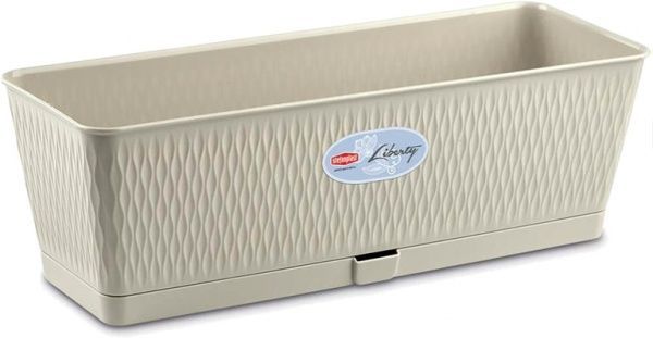 Горшок пластиковый Stefanplast Liberty прямоугольный 9л светлый беж (87556) 