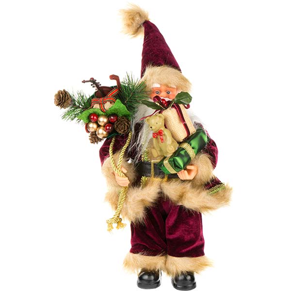 Фігура Дід Мороз бордо 30 см