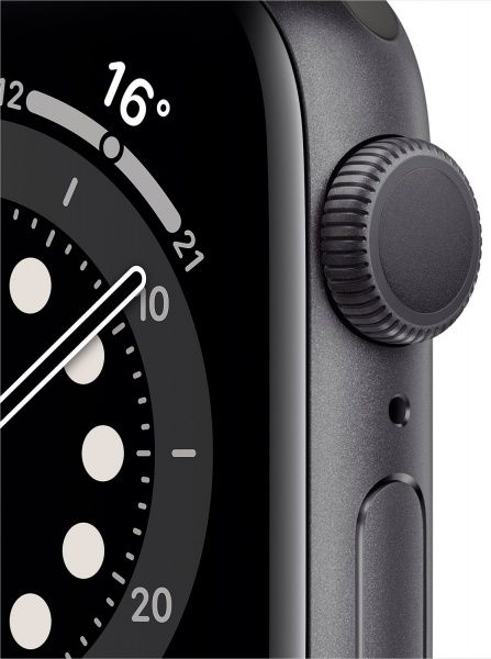 Смарт-годинник Apple Watch Series 6 GPS 44mm space grey Aluminium Case with Black Sport Band(M00H3UL/A)