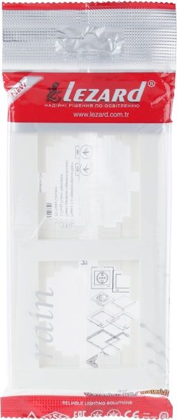 Рамка двухместная Lezard Rain горизонтальная белый с белой вставкой 703-0202-147