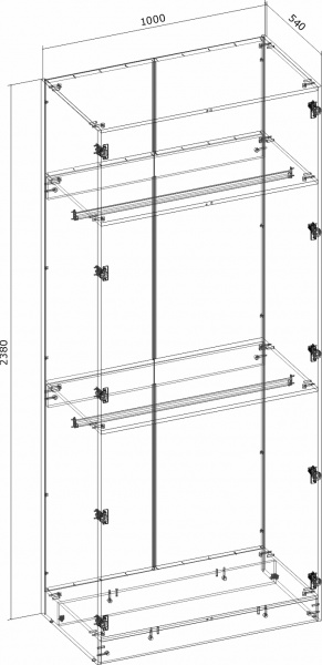 Шкаф Грейд Эстер-Люкс -2 1000х2380х540 мм, дуб сонома 