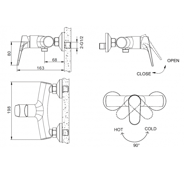 Смеситель для душа Bravat Eler F9191238CP-01