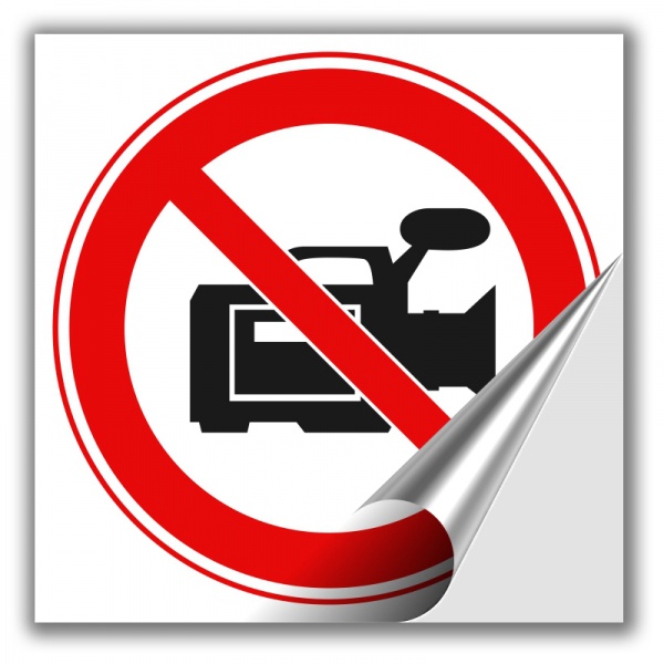 Наклейка Запрещено проводить видеосъемку 150 мм