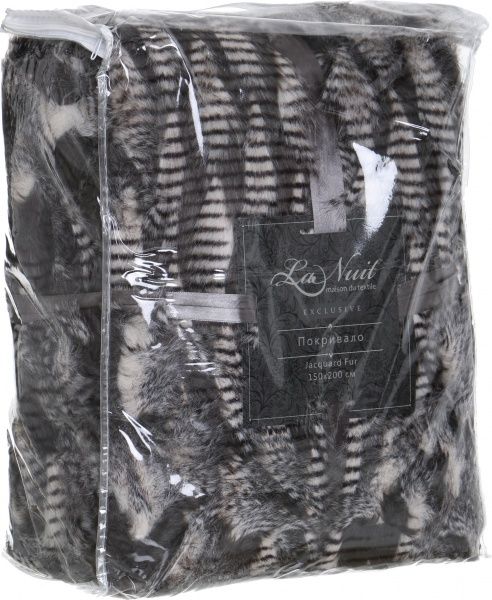 Покривало Jacquard Fur 150x200 см La Nuit сірий 