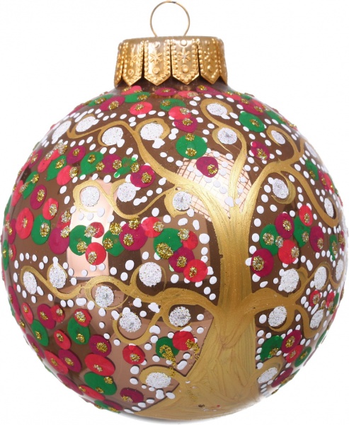 Шар новогодний Тенденция ручной работы d 100 мм красный