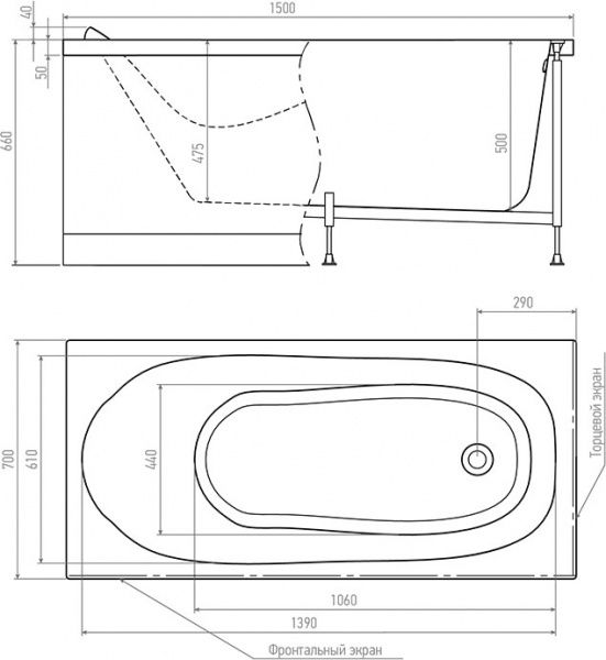 Ванна акрилова Alex Baitler Nemi 150x70 