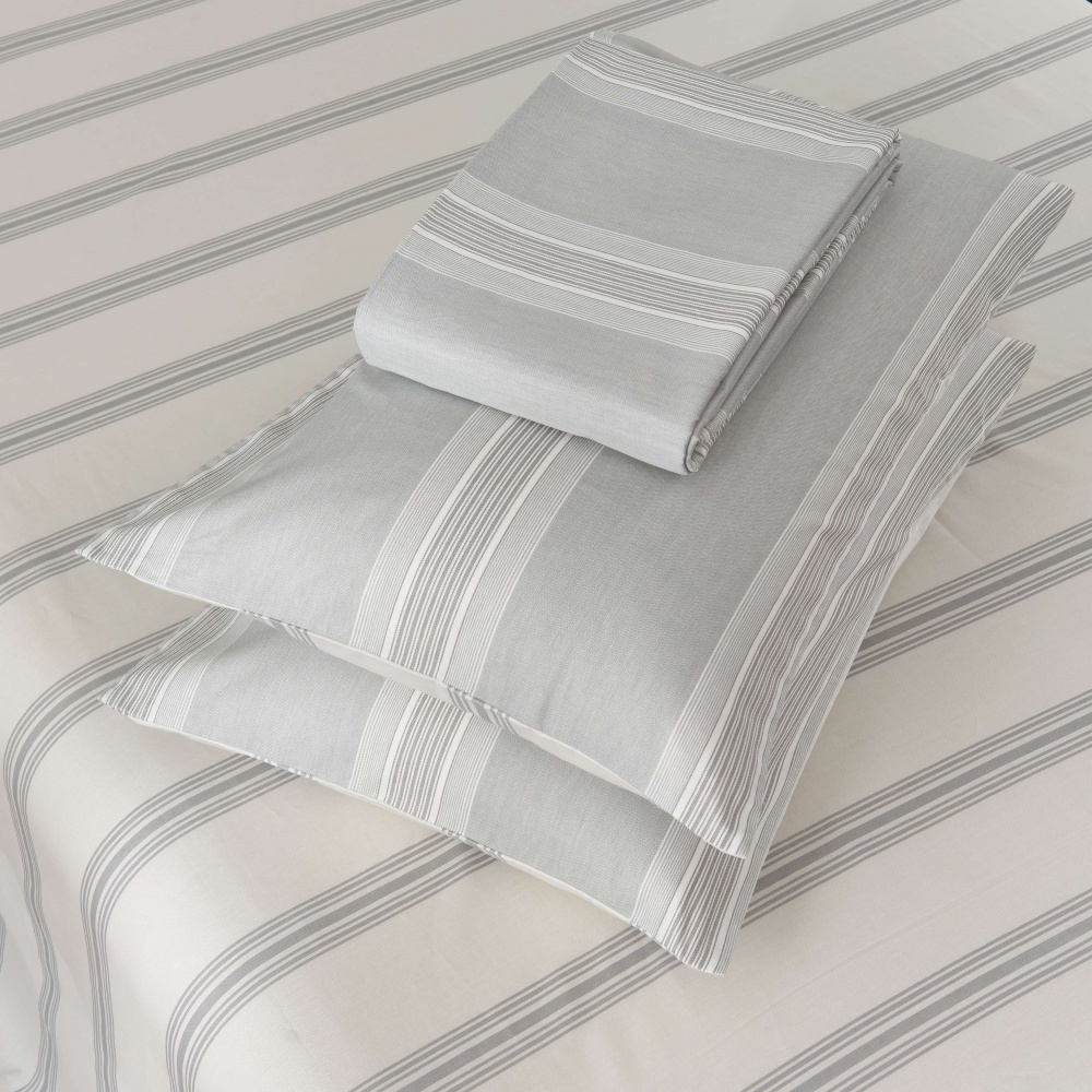 Комплект постільної білизни Conty 2 світло-сірий із білим La Nuit