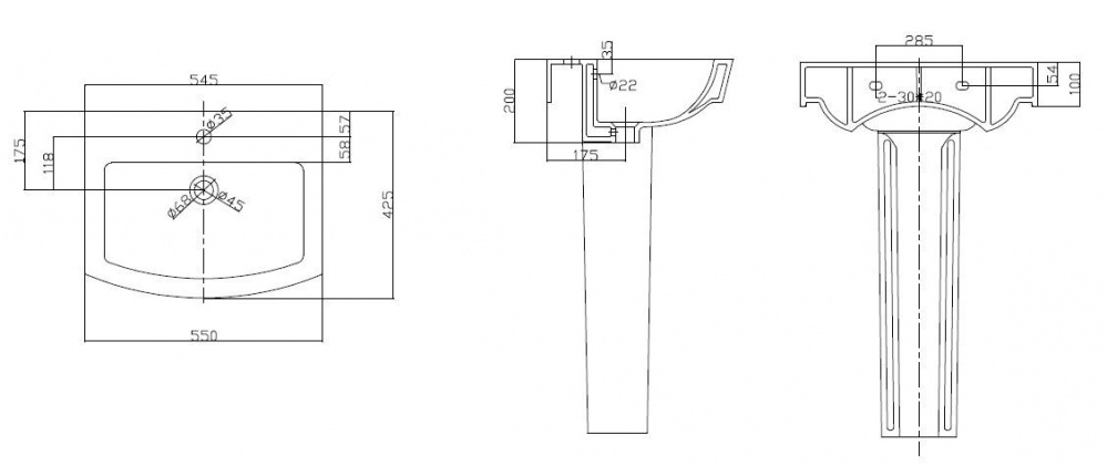 Умывальник Mixxen Ventura 55х42 см белый MXMD0754