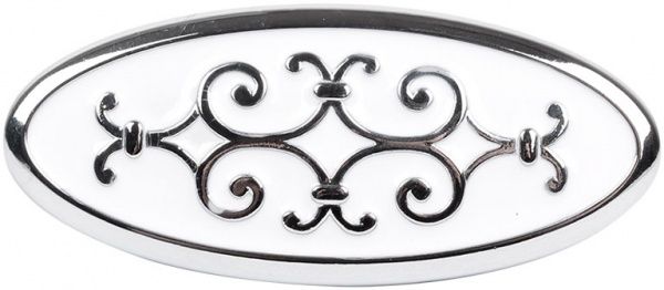 Мебельная ручка D 24134.32 44479 32 мм хром/белая эмаль Bosetti Marella