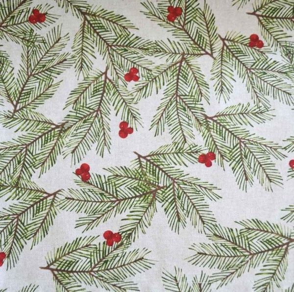 Скатертина Ялинка 136x180 см зелений із білим Прованс 