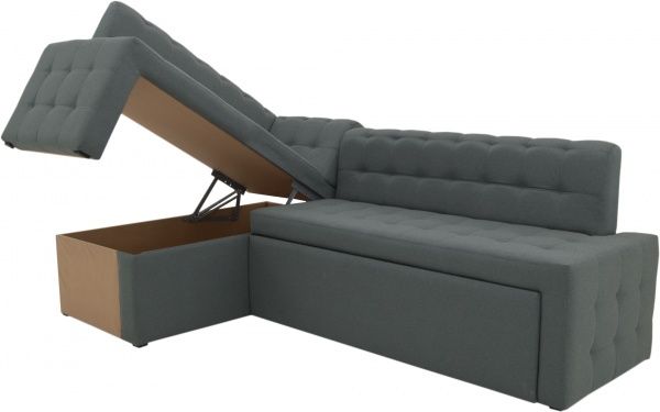 Куточок кухонний Кедр КАРАТ розкладний 7 тканина темно-сірий 