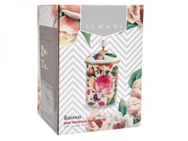 Банка для сипучих Півонія 1,5 л емаль 763-002 Elmani