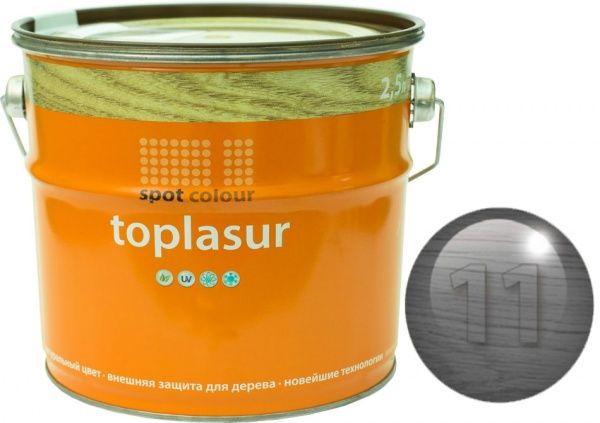 Лазур Spot Colour Toplasur №11 дуб морений напівглянець 2,5 л