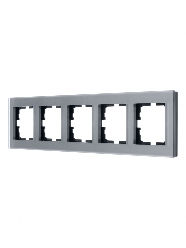 Рамка п'ятимісна Lezard Vesna горизонтальна асфальт 742-M6980-150