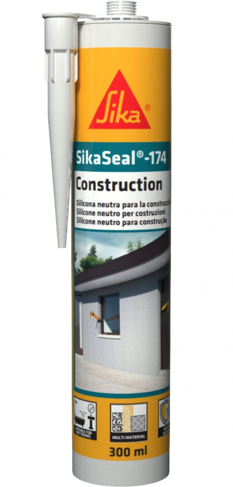 Герметик силіконовий Sika нейтральний SikaSeal®-174 Construction прозорий 300 мл 0,3 кг
