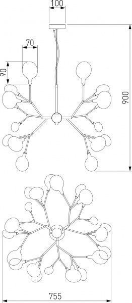 Люстра підвісна Strotskis Foglia 540 27x3 Вт G4 золото 