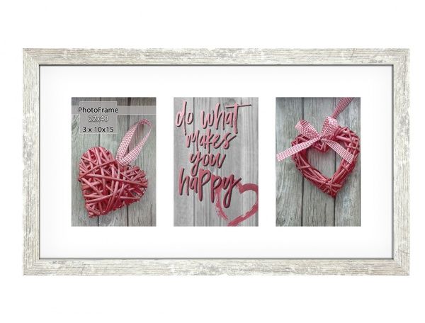 Фоторамка с паспарту SvitArt FKP-3-1913-2B 10x15 см бежевый с серым 