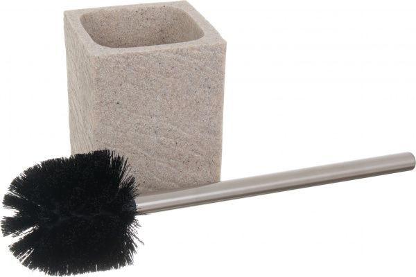 Йоржик для унітаза Luna rock чорний із бежевою колбою