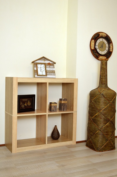 Этажерка пристенная Inteo Кубус МИКС 2х2 792х792х290 мм дуб тахо