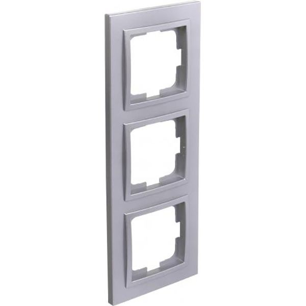 Рамка тримісна Mono Despina універсальна сріблястий 102-210000-162