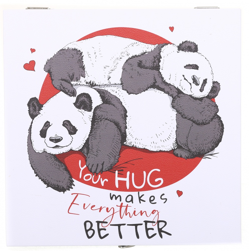 Скринька Пандочки біло-чорна 26x26x12 см DECO-V