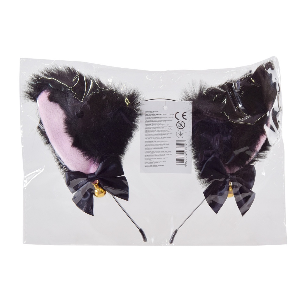 Обруч Shantou Аниме K7912, ушки кошки с колокольчиком, 2 цвета, 11*14см