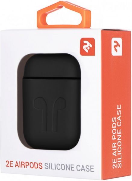 Чохол для навушників 2E для Apple AirPods Pure Color Silicone Imprint 1.5 мм black (2E-AIR-PODS-IBSI-1.5-BK) 