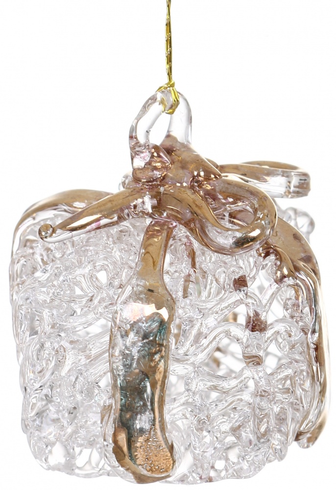 Підвіска скляна подарунок 5 см прозорий