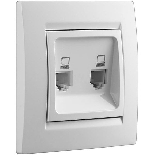 Розетка компьютерная двойная UP! (Underprice) One белый 706-0202-141