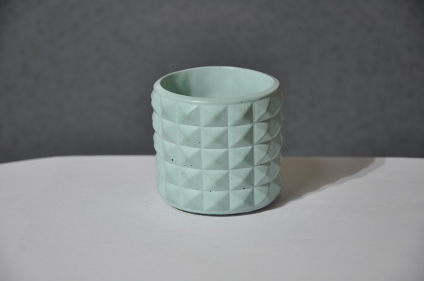 Кашпо декоративное Piramid cup бирюзовый бетон