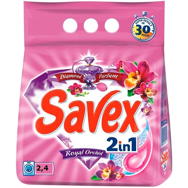 Пральний порошок Savex Diamond Parfum 2in1 Royal Orchid 2.4 кг
