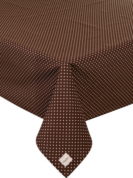 Скатерть Lucy горошек 133x220 см коричневый La Nuit 