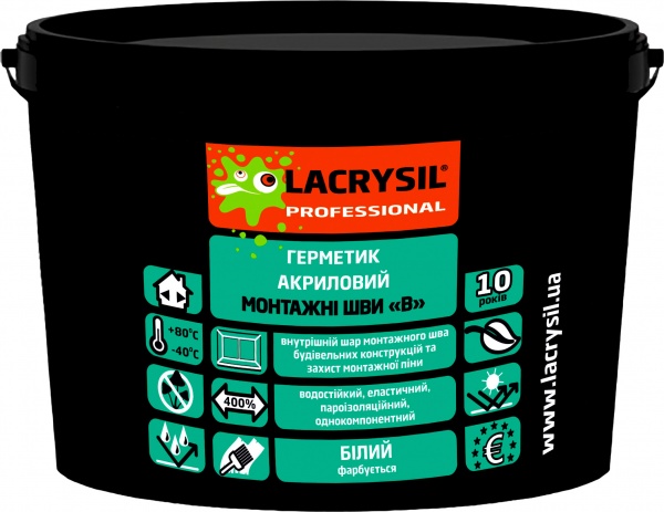 Герметик для швов Lacrysil внутри помещений В белый 3 кг
