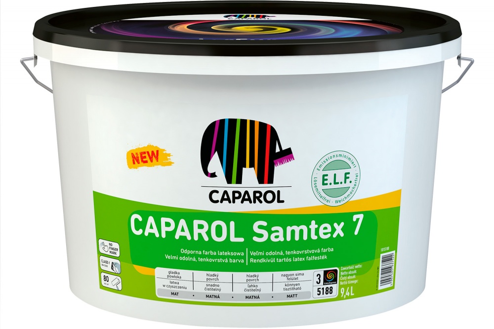 Краска латексная Caparol Samtex 7 База 3 E.L.F. шелковистый мат 9,4л 11,94кг