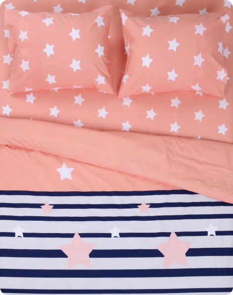 Комплект постельного белья Звезды 2 коралловый 