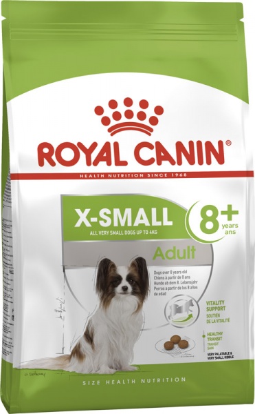 Корм Royal Canin для собак X-SMALL ADULT 8+ (Икс-Смол Эдалт 8+), 1,5 кг